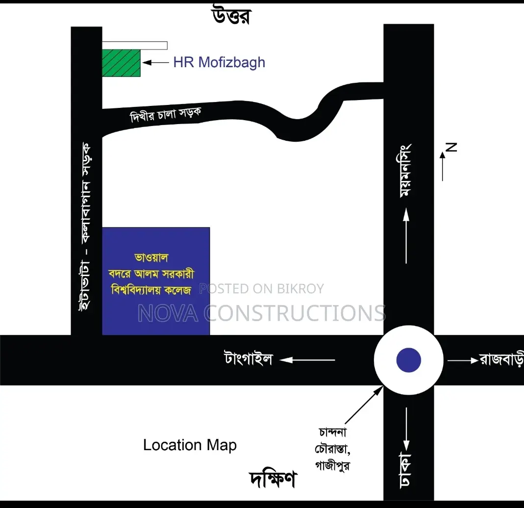 1350 sft. Flat for sale @ Gazipur Chowrasta, Behind Bhawal College