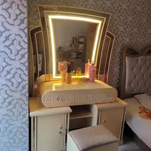 Modern LED Dressing Table Set with Mirror & Stool Stylish Wooden