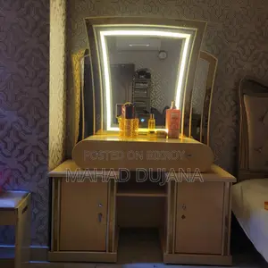 Modern LED Dressing Table Set with Mirror & Stool Stylish Wooden