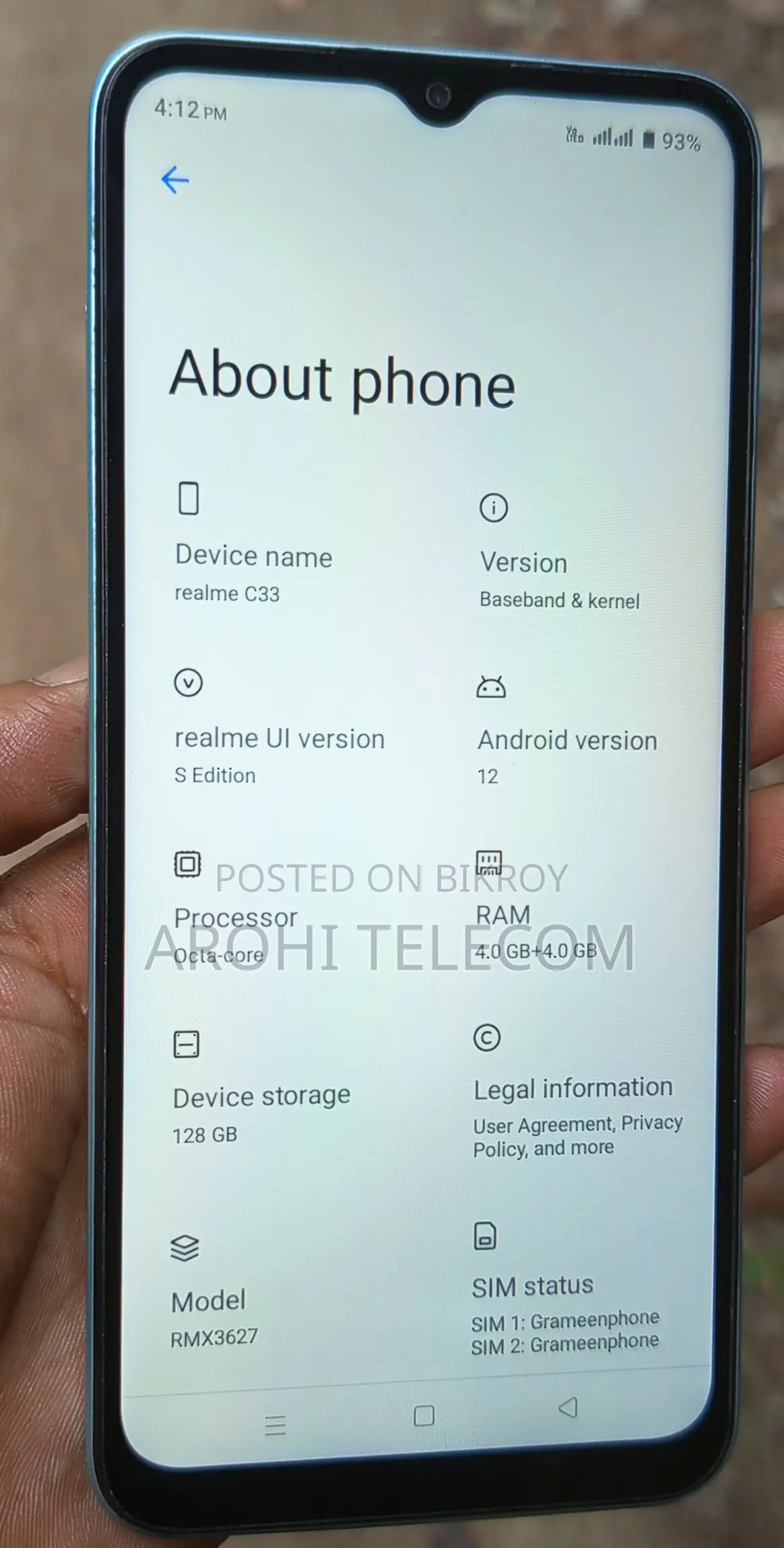 Realme C33 . (Used)
