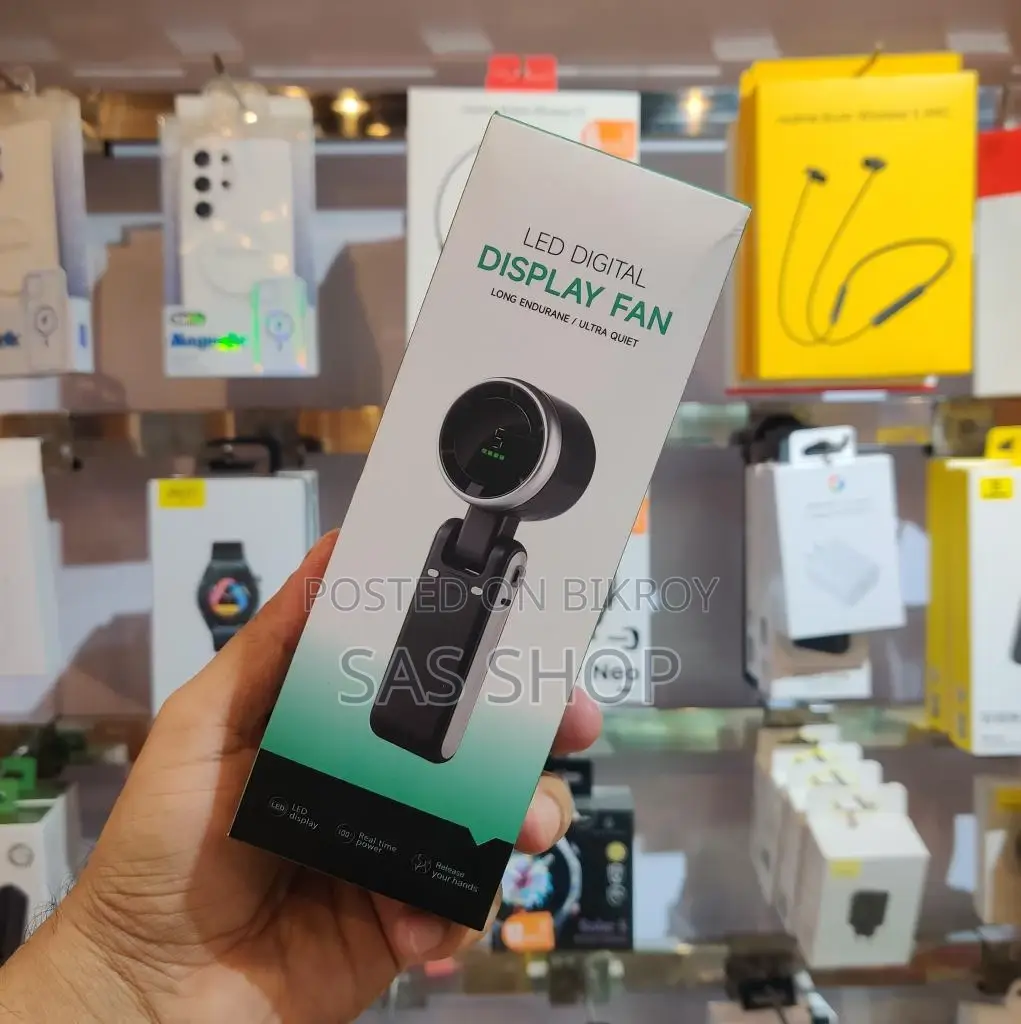 Rechargeable Mini Handheld Fan With Digital Display