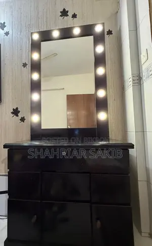 Custom Dressing Table - Hidden Chair Feature and 12 Leds