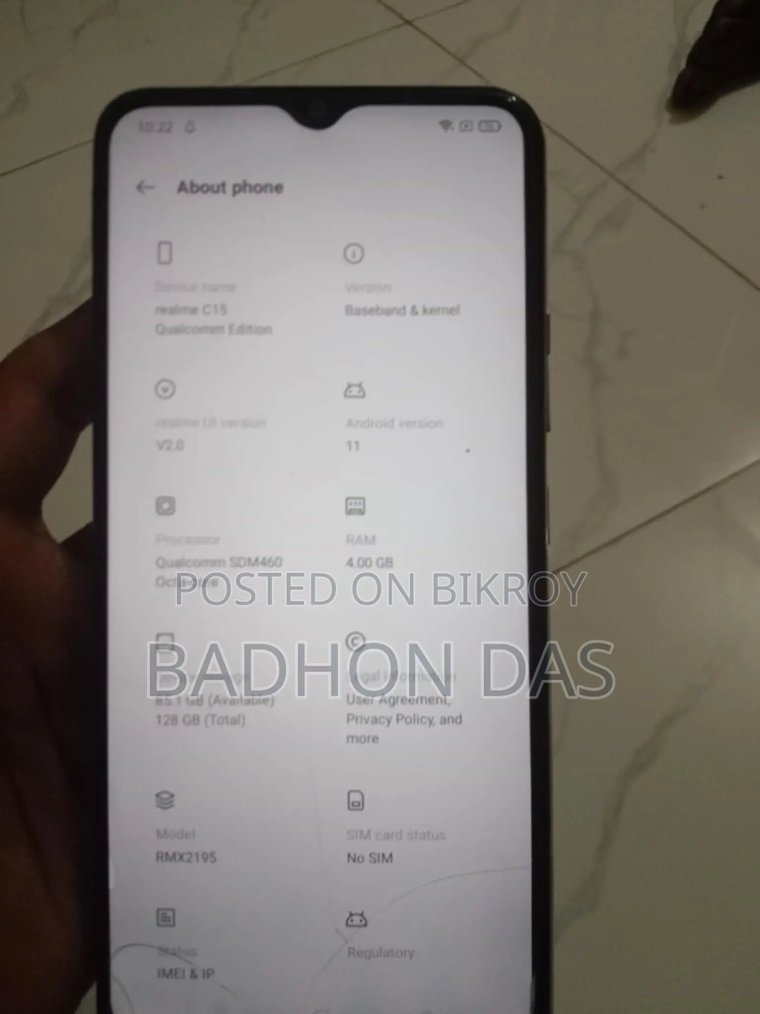 Realme C15 4:128 (Used)