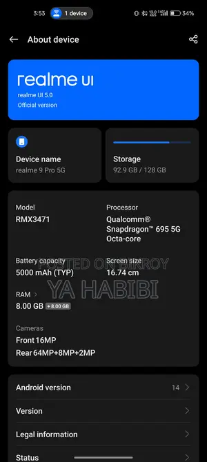 Realme 9 pro Global 8GB 128GB (Used)