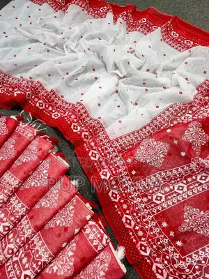 Half Silk Block Print Saree