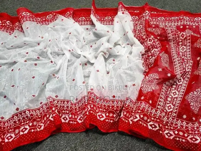 Half Silk Block Print Saree