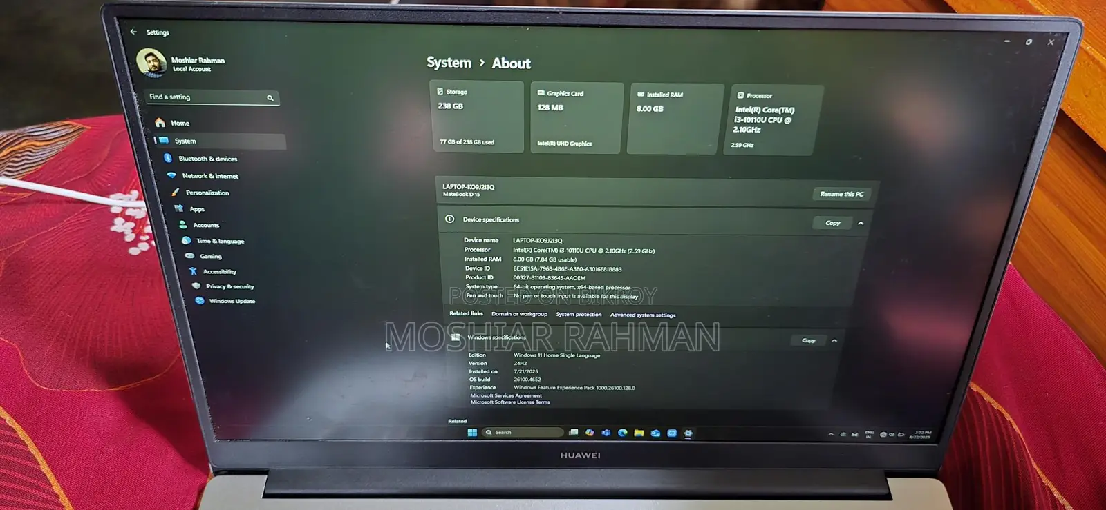 Huawei D15 meta book