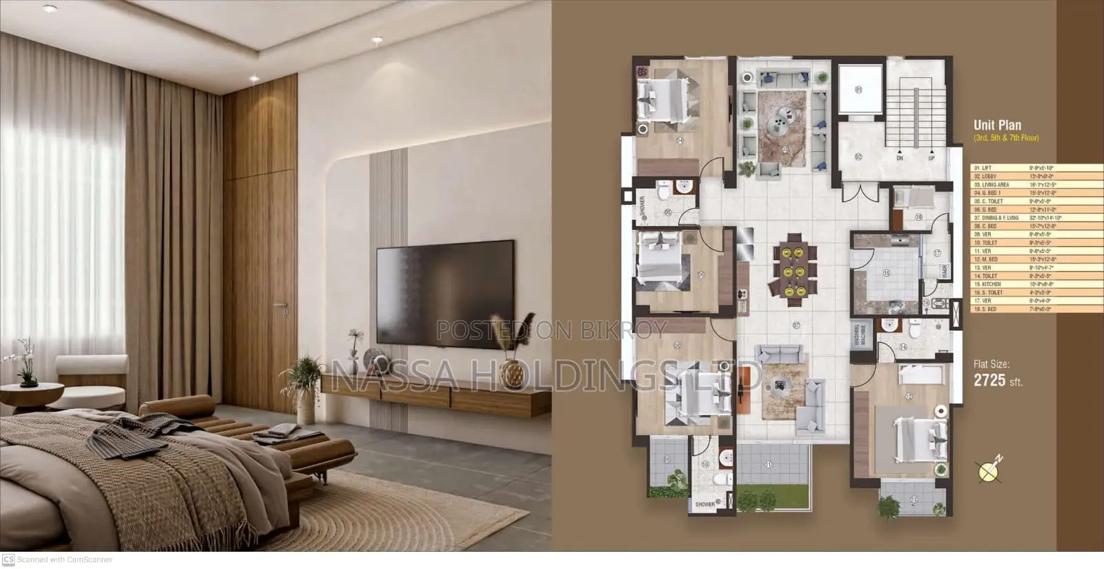 2725 Sft. Flat For Sale at Jolshiri Abashon