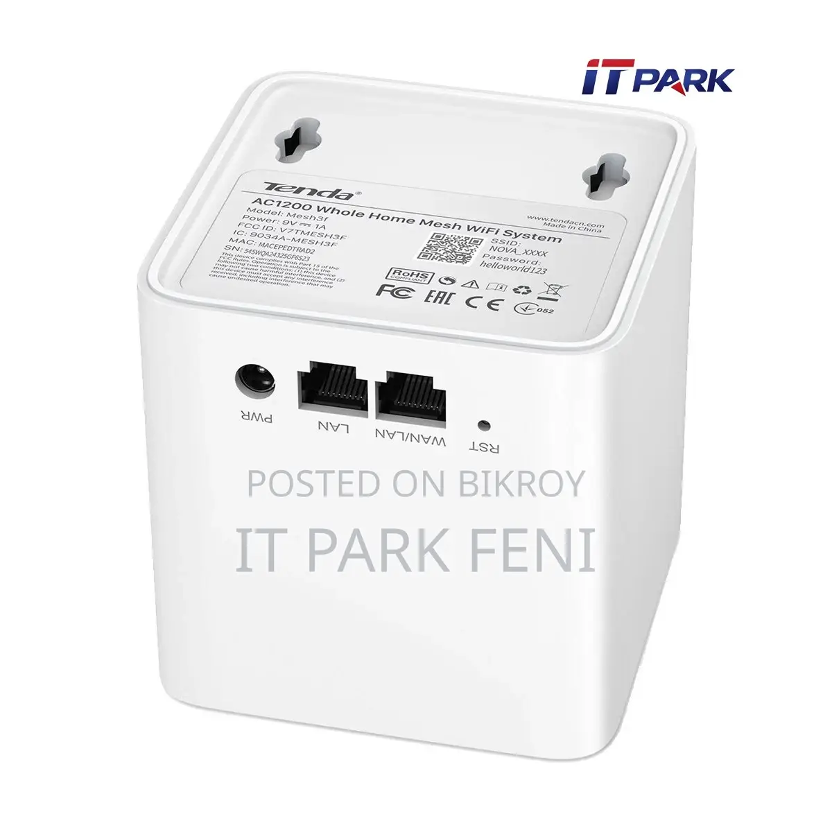 Tenda Nova MW3 AC1200 Mbps Ethernet Dual-Band Wi-Fi System (2-Pack)