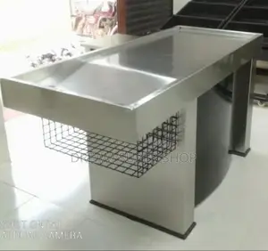 Imported Hairline SS Counter – Modern Cash With POS Table