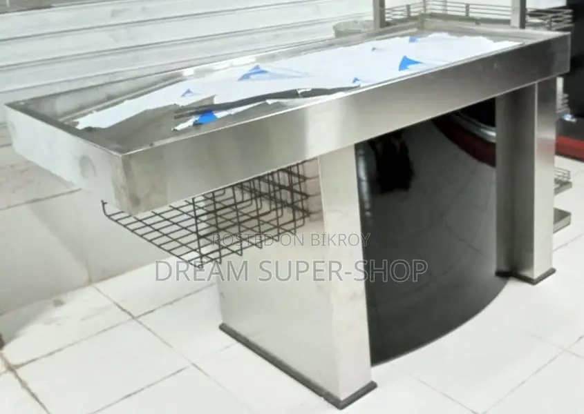 Imported Hairline SS Counter – Modern Cash With POS Table