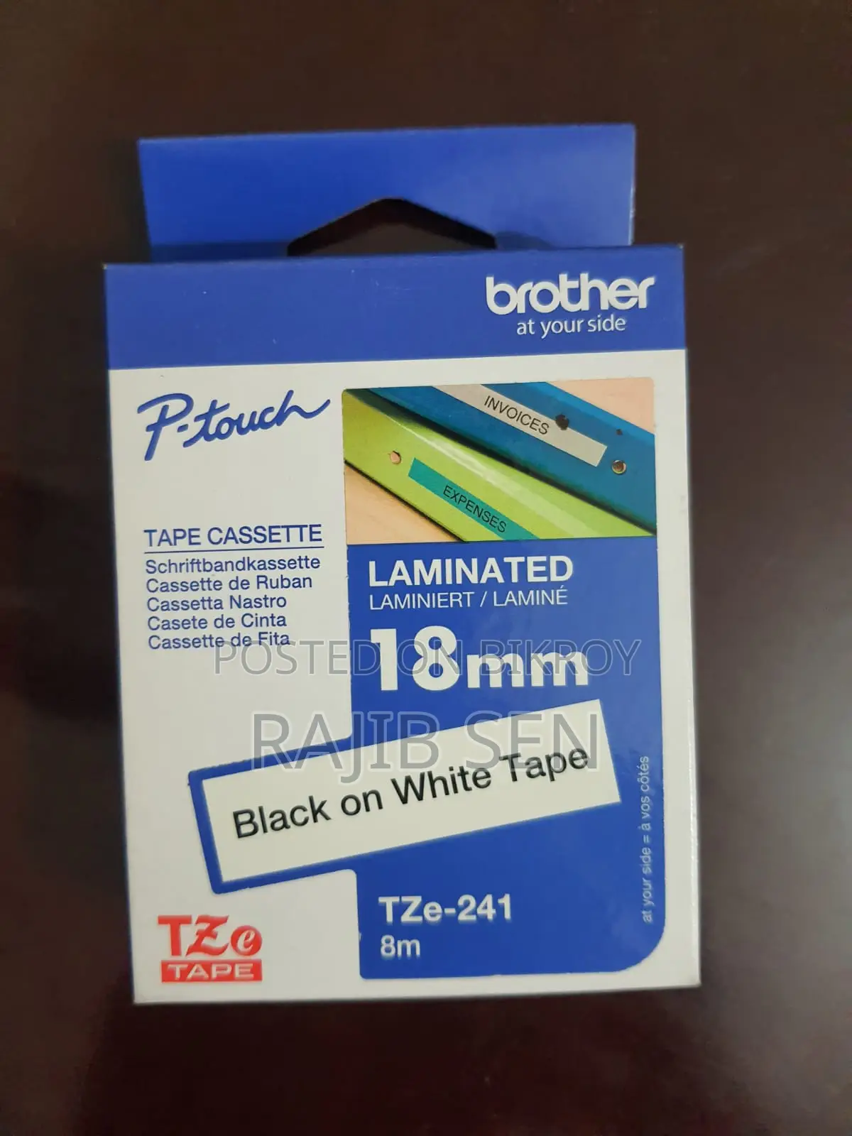 Brother Label Printer Tape Cassette (8 Pcs New, Original)