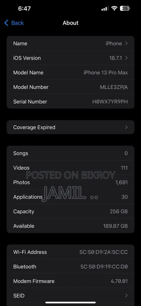 Apple iPhone 13 Pro Max . (ব্যবহৃত)