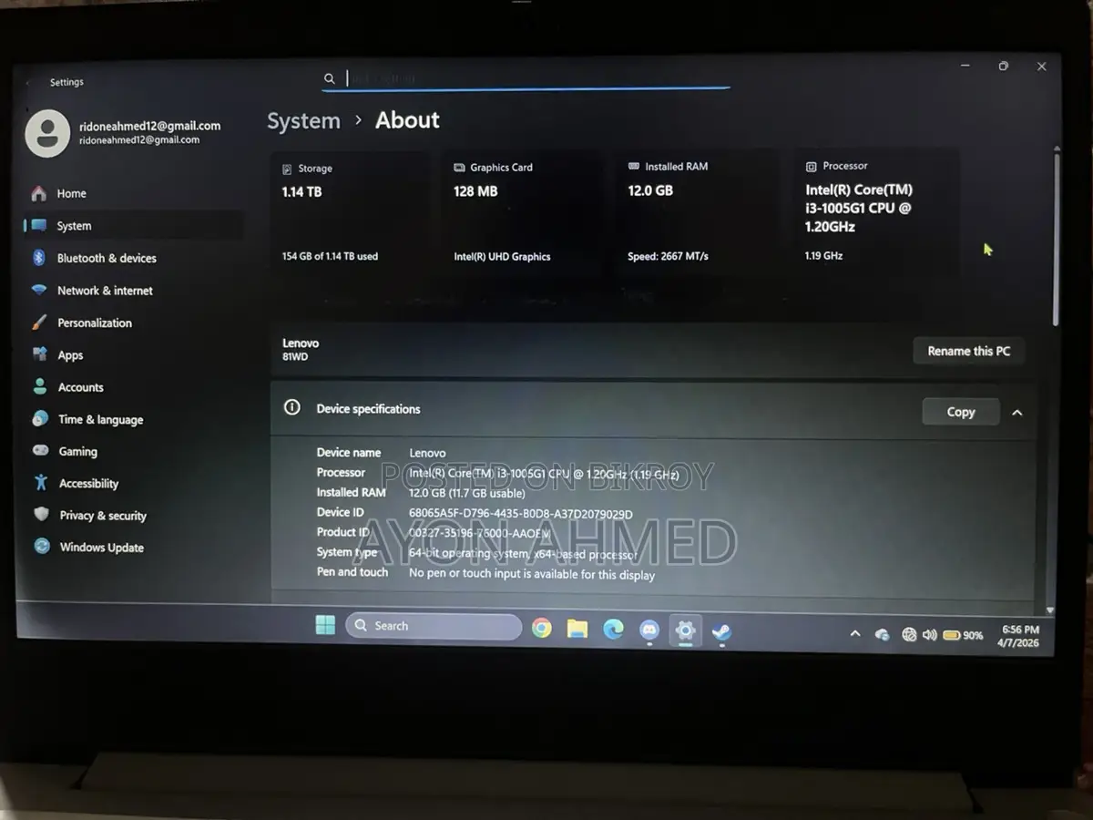 Lenovo IdeaPad 3 - 10th Gen | 12GB RAM 256GB SSD + 1TB HDD