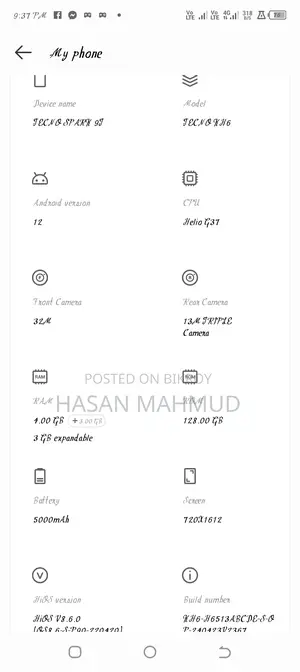 Tecno Spark 9T 4/128 (Used)