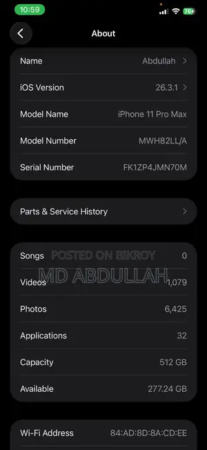 Apple iPhone 11 Pro Max (Used)