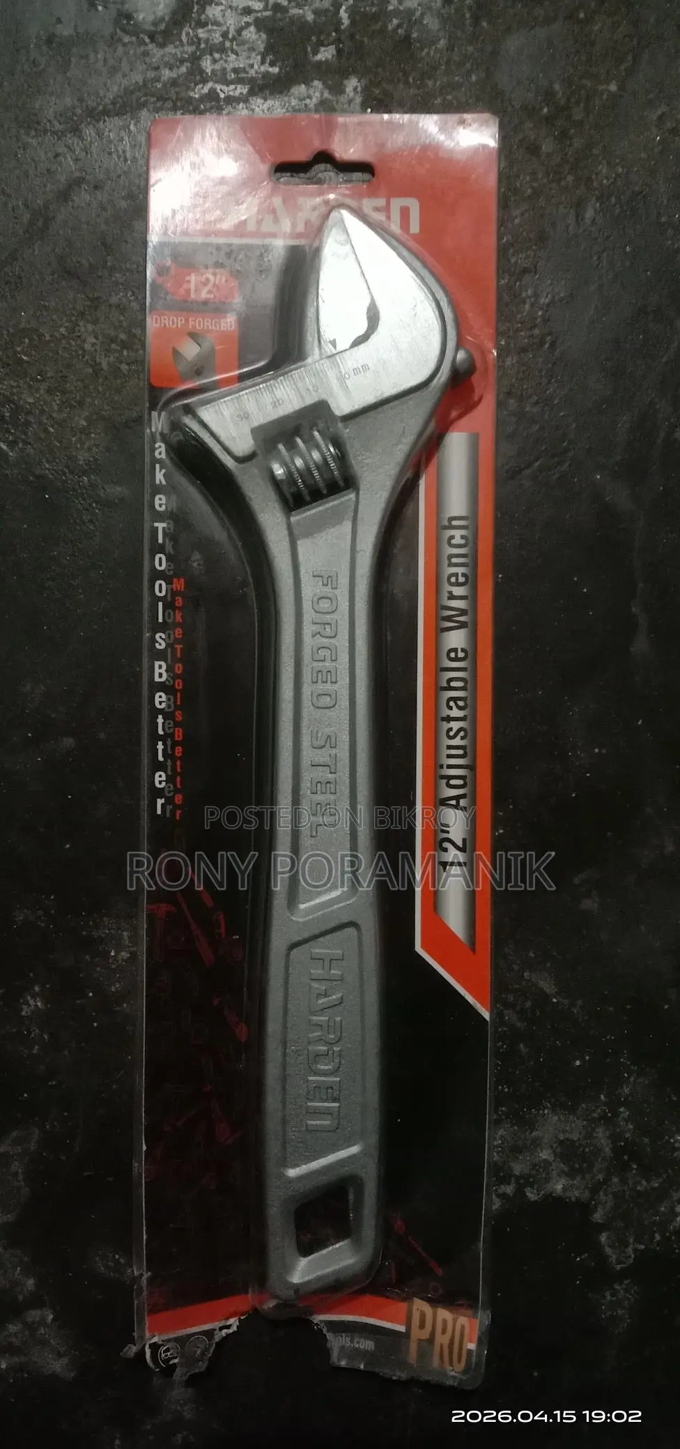 Harden 12" Adjustable Wrench