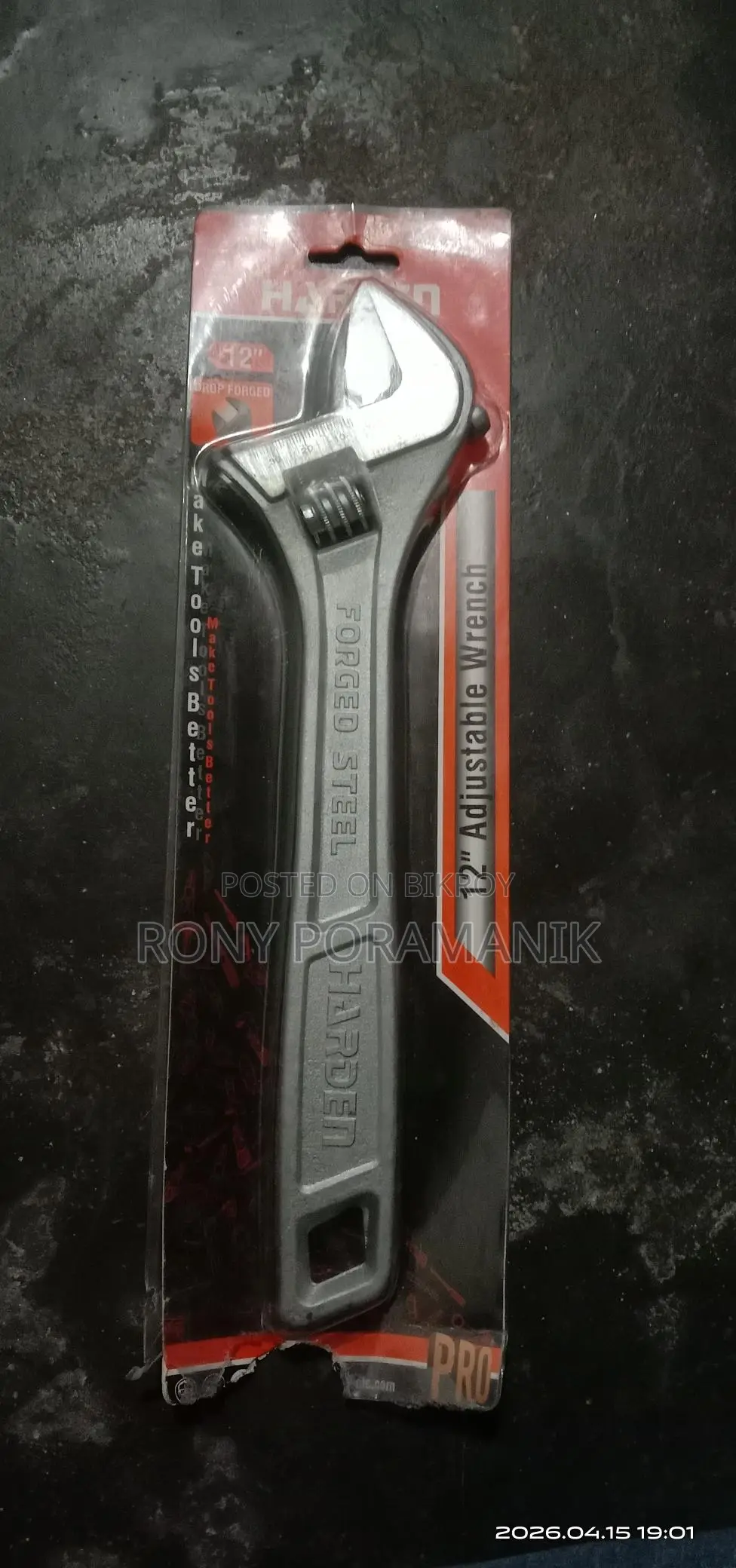 Harden 12" Adjustable Wrench
