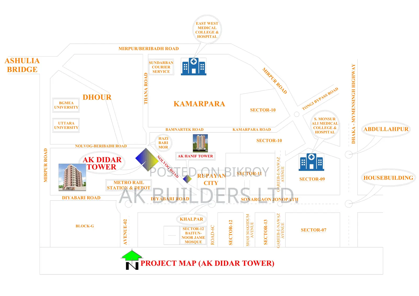 Exclusive 1250 Sft Flat at 8th Floor with Installment @ Uttara !!!