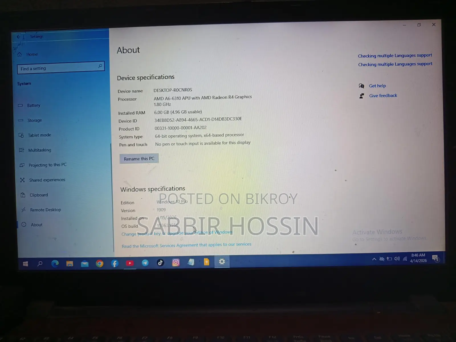 Acer AMD A6