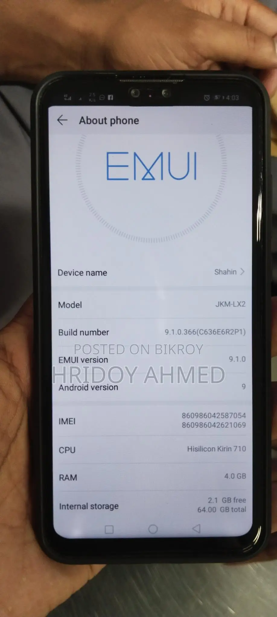 Huawei Y9 . (Used)