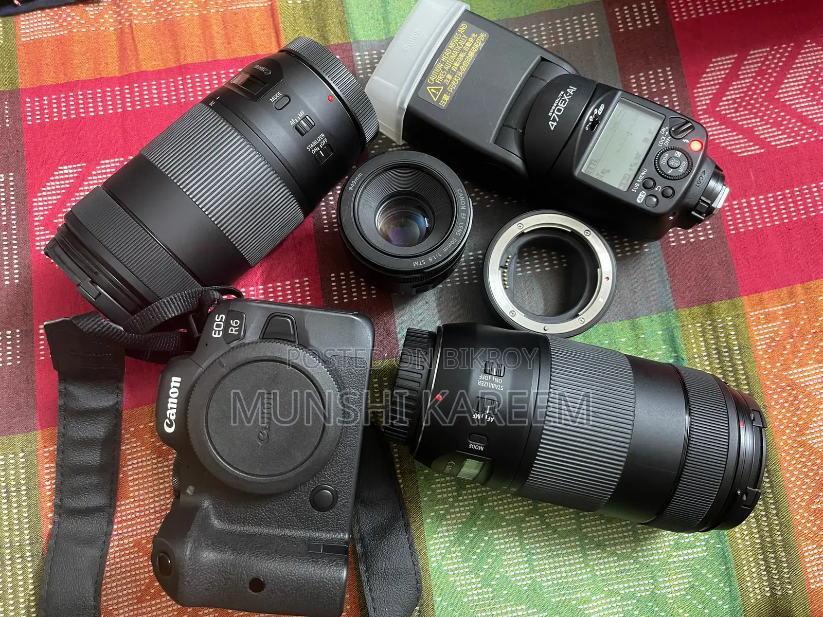 Canon R6 with 3 lenses and flash