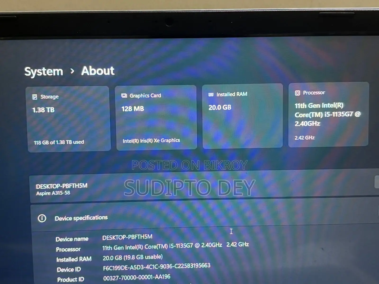 Acer Aspire 3 Fresh Condition