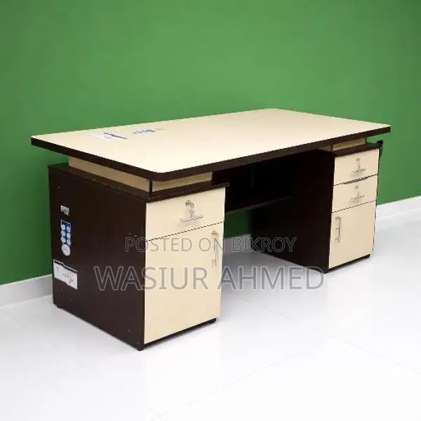 2 Office Tables (5ft/3ft) and 1 Double Cushion SS Chair for Sale
