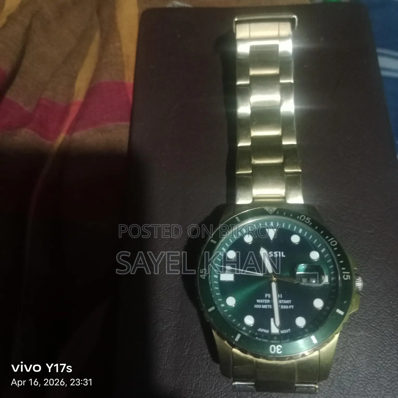 Fossil Watch brought from London, Golden Color, Full Fresh, Price 15000 Taka