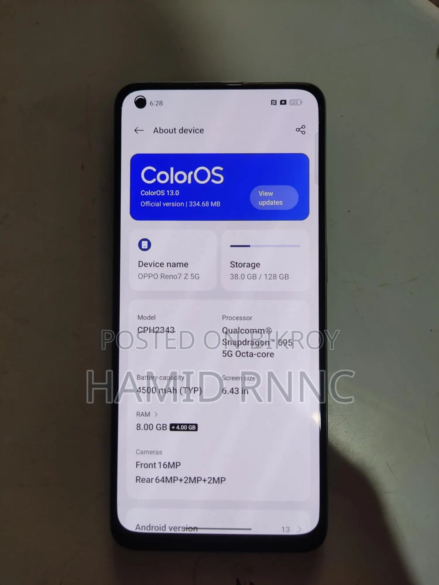 OPPO Reno 7 pro 5g . (Used)