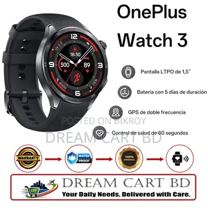 OnePlus Watch 3 – 1.5” AMOLED, BT Calling, GPS, 32GB/2GB Obsidian