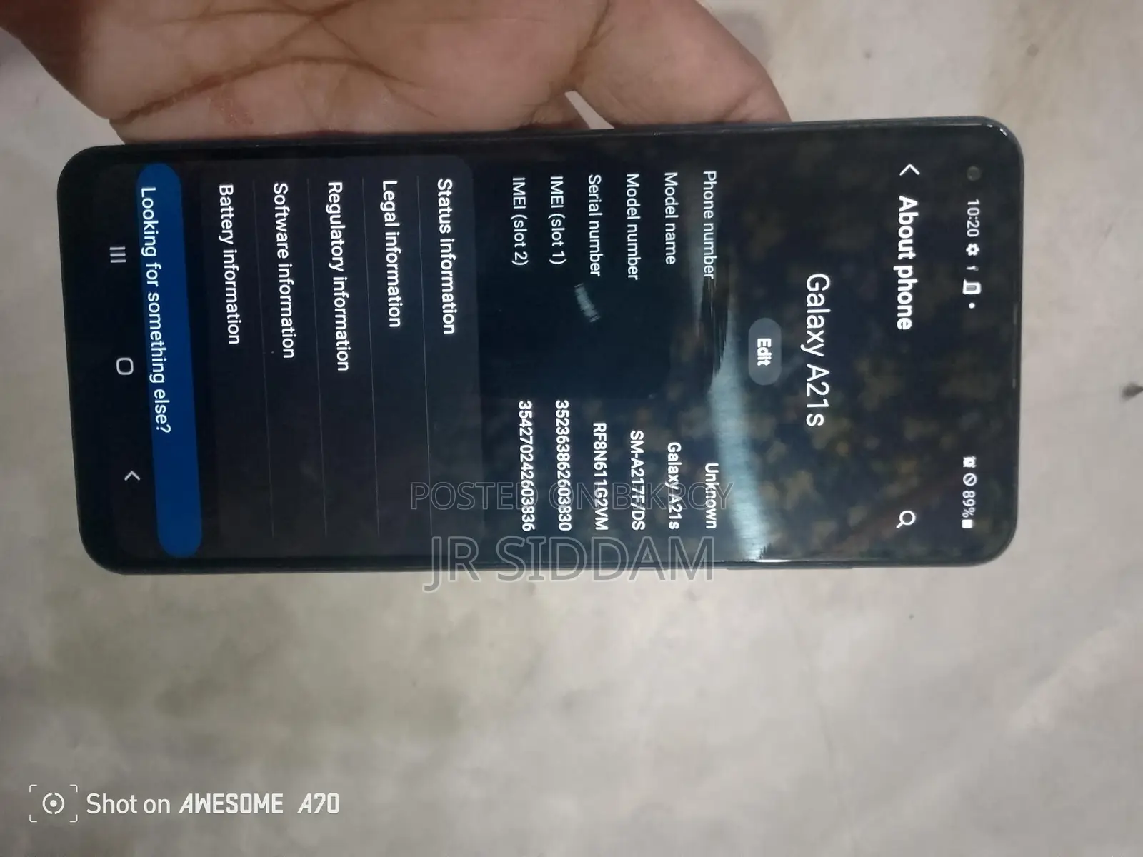 Samsung Galaxy A21s 4GB RAM 64GB ROM (Used)