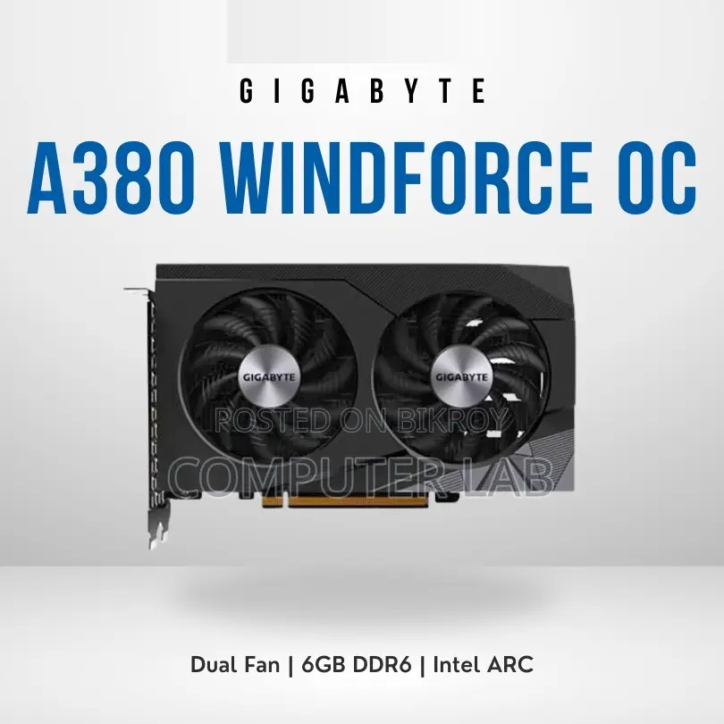 GIGABYTE Intel Arc A380 WINDFORCE OC 6GB DDR6 Graphics with 1-Year Warranty