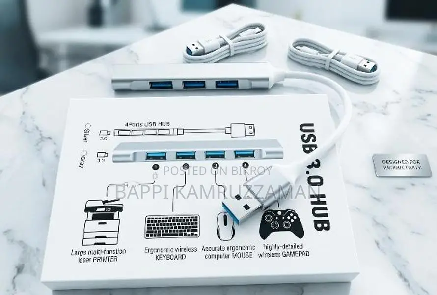 4-Port USB 3.0 High-Speed Hub