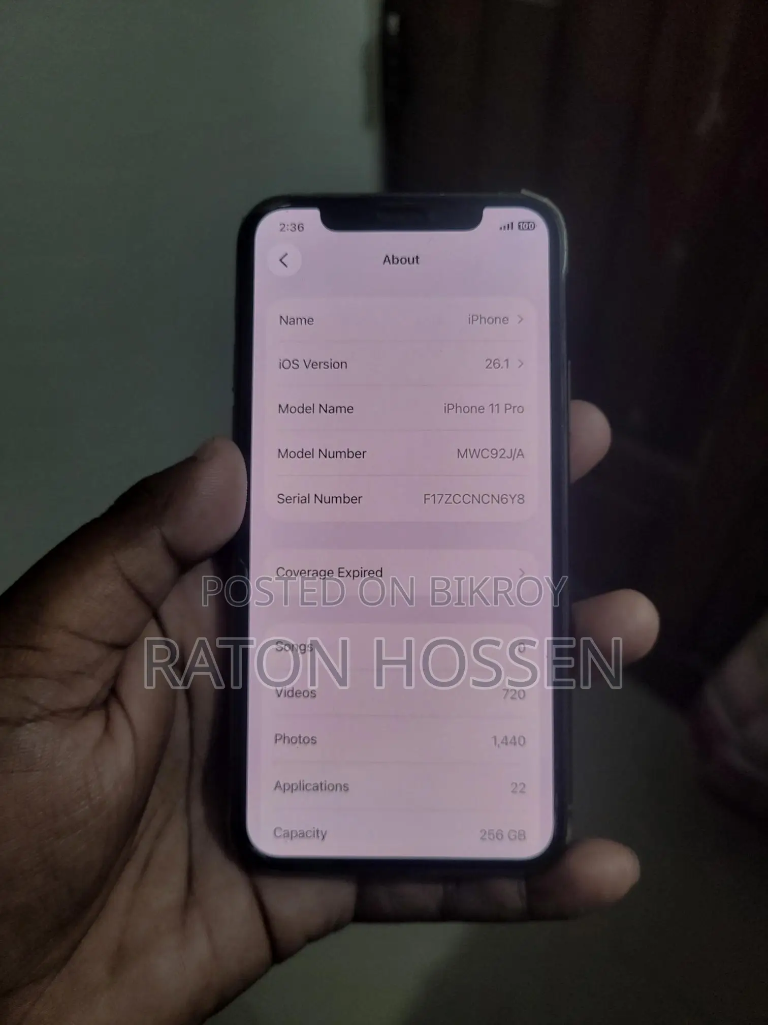 Apple iPhone 11 Pro 256 gb storage (Used)