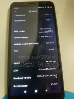 Xiaomi Redmi 6 রেম 4 রোম 64 (Used)