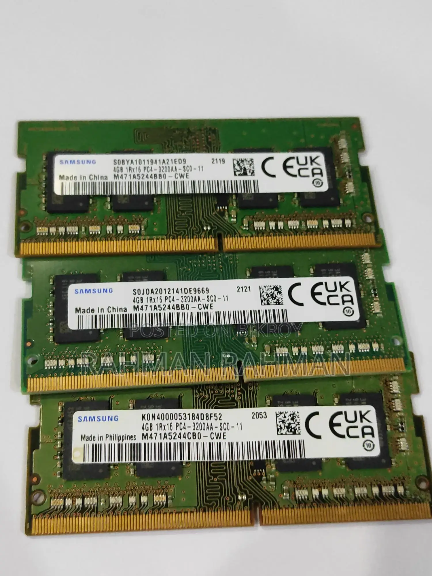 DDR4 3200MHz 4GB Laptop RAM (Original & Fresh) – Urgent Sell