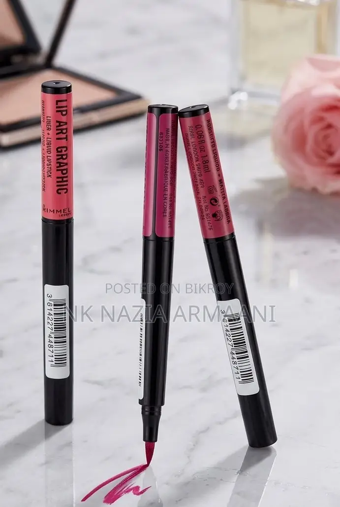 (Rimmel London) Lip Art Graphic Liner + Liquid Lipstick