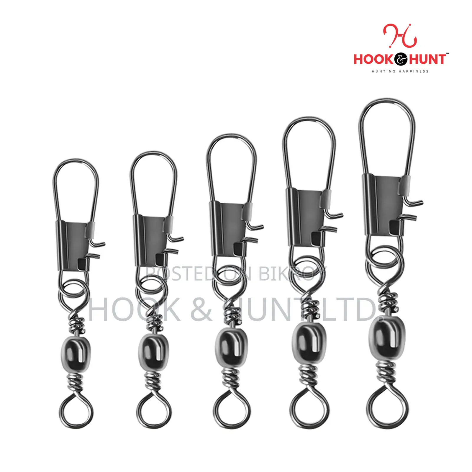25 Pcs (11–14) Size Fishing Swivel Interlock Snap | Hook & Hunt