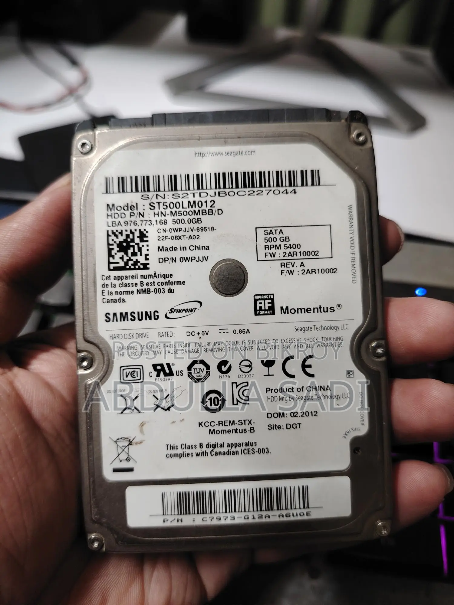 Laptop HDD 500GB for Sale