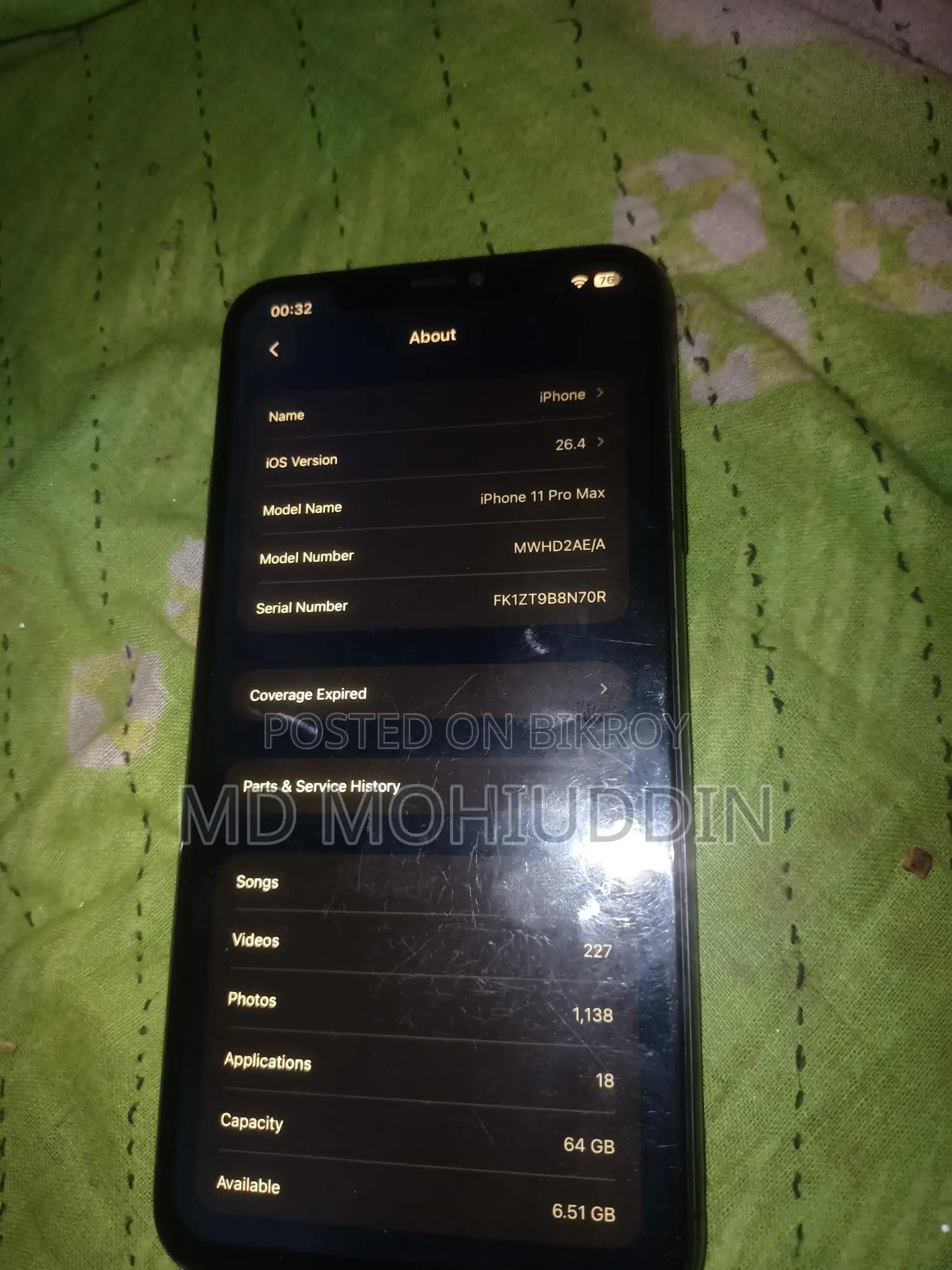 Apple iPhone 11 Pro Max . (Used)