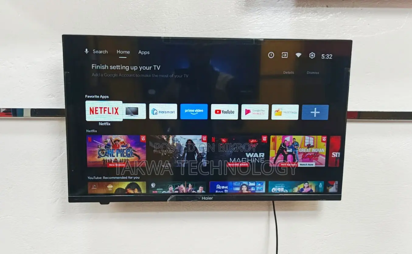 Haier-32" Inch Android Frameless Voice Control TV