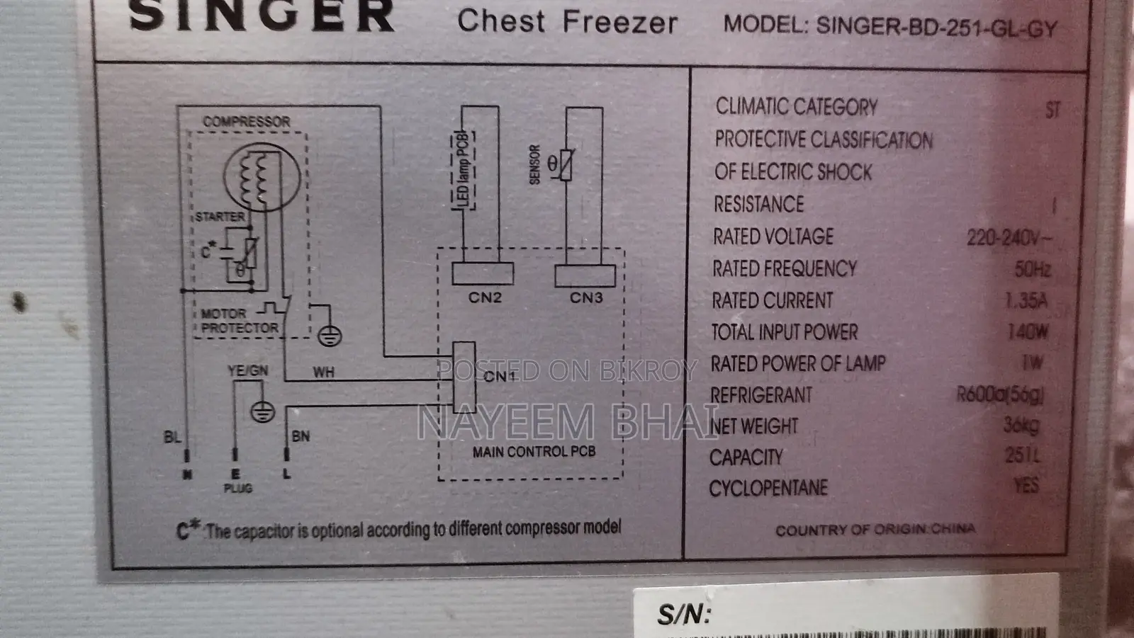 Singer Chest Freezer 251 Ltr