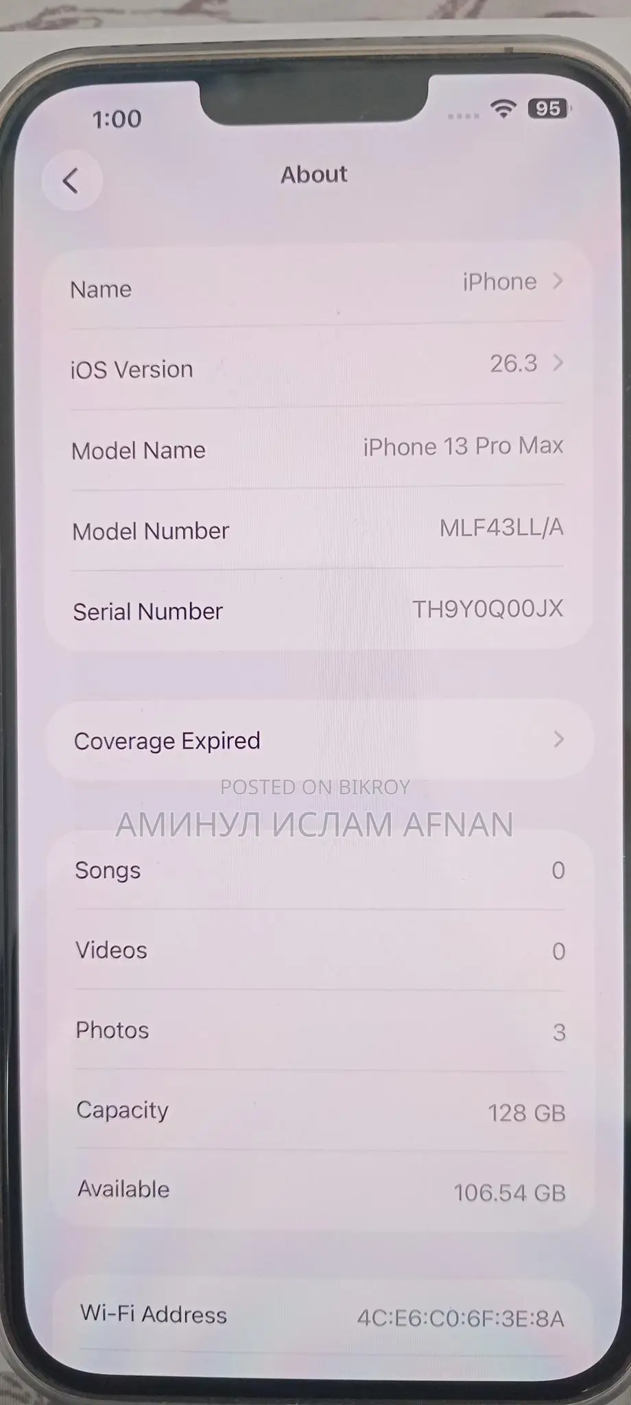 Apple iPhone 13 Pro Max . (Used)
