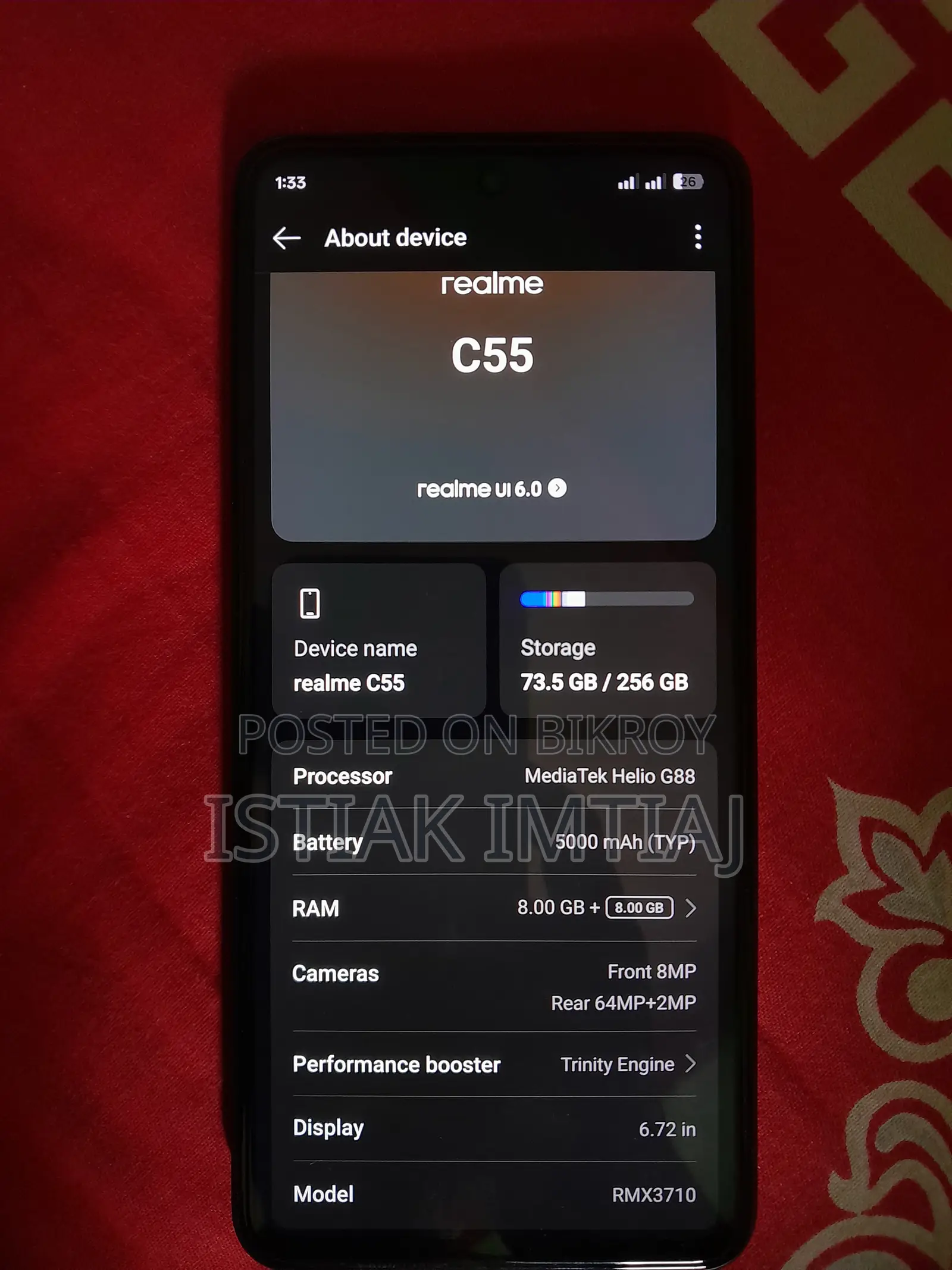 Realme C55 . (Used)
