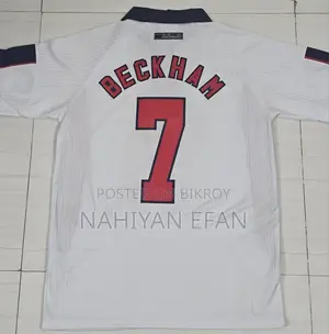 England 1998 Retro Jersey with Beckham 7 (Imported)