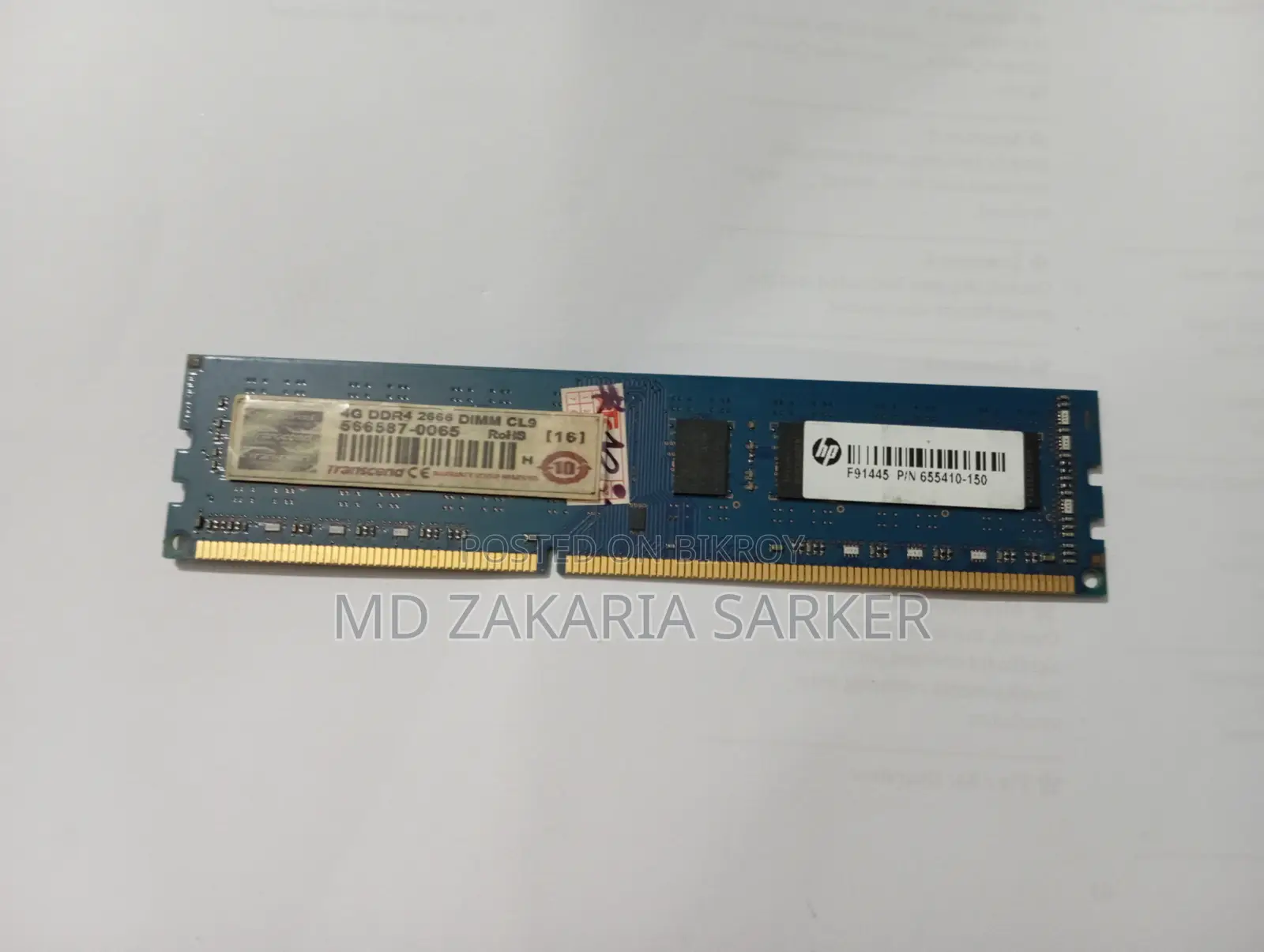 4GB DDR4 2666MHz Desktop RAM for Sale