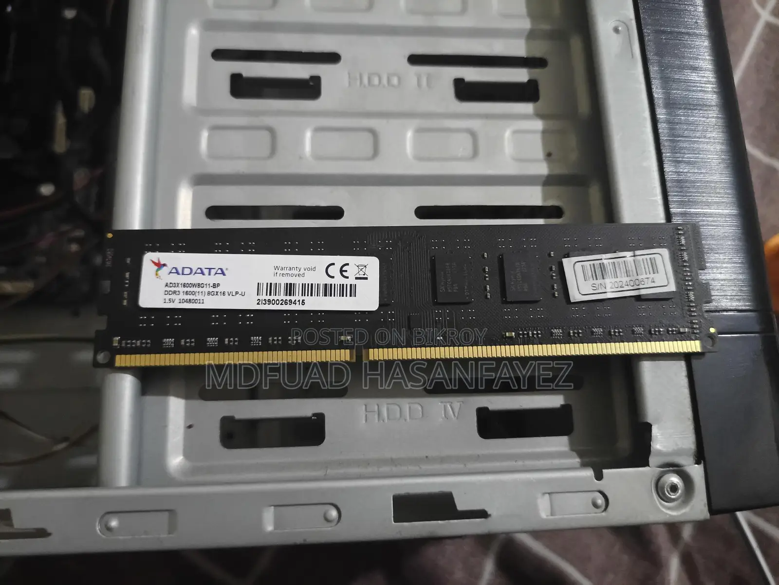 Adata High Speed 1600mhz 8gb Ram with 2 Year Warranty