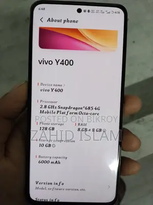 Vivo Y400 Android 16 (Used)