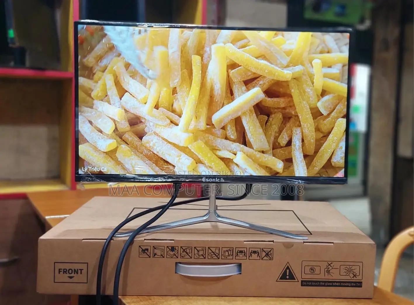 22 Inch Borderless Ips Display Esonic Brand { Full Box } Led Monitor